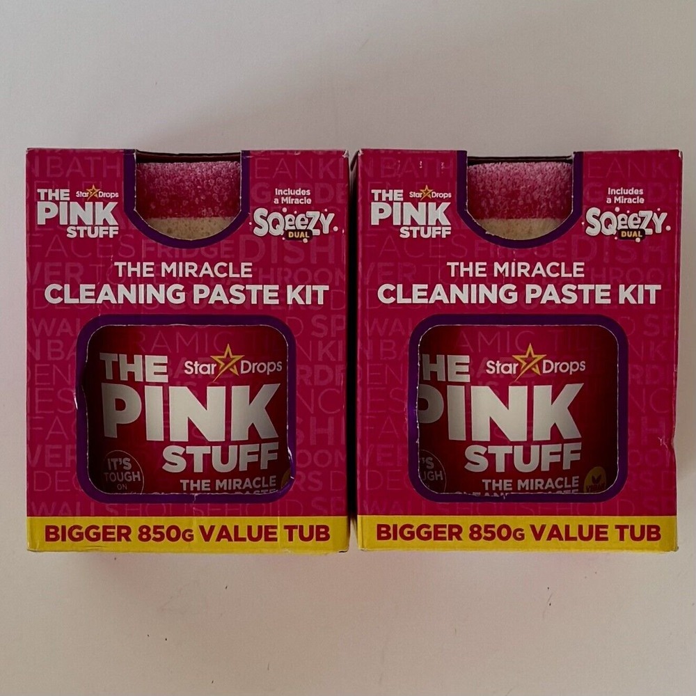 The‎ Pink Stuff Miracle Cleaning Kit Paste with Dual Sided Sponge X2 BIG 850g